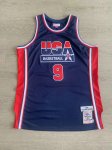 NBA 9 Jordan USA 1992 authentique Maillot bleu